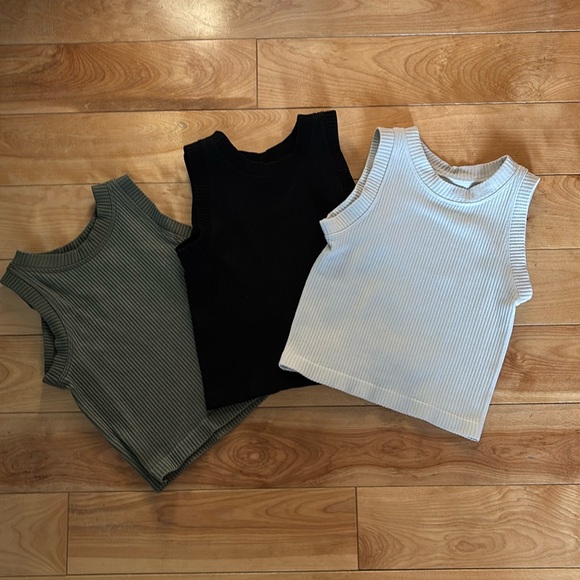 Aura Tops - 3 Pack Multi Colored Trendy Tank-Tops